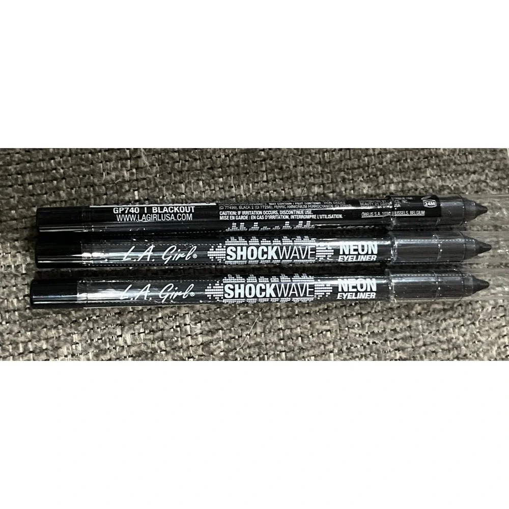 3 - L.A. Girl Shockwave Neon Eyeliner GP740 Blackout 0.04 Oz New Sealed